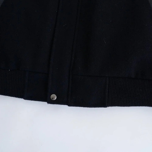 VTG Concord Coordinates Black Jutzi Limited Logo Leather And Wool Varsity Bomber - Picture 8 of 12